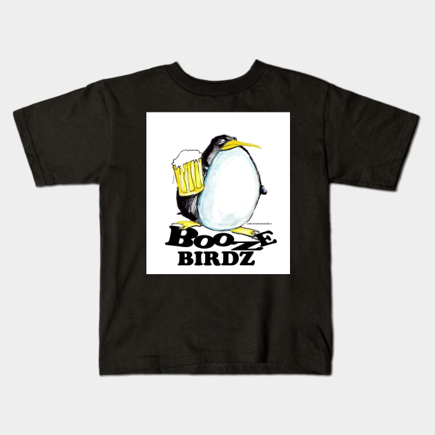 Beer Birdz Kids T-Shirt by AmazingCartoonman